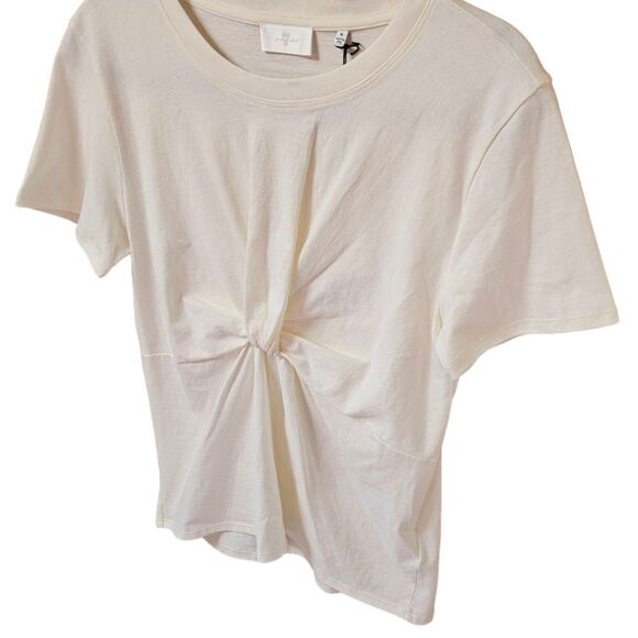 7 FOR ALL MAN KIND Women's Vintage White Premium Short Sleeve  Front Knot Top XL - Picture 7 of 16